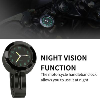 Motorcykelstyrklocka, 78"" Universal vattentät aluminiumlegeringsstyre kvartsklocka med