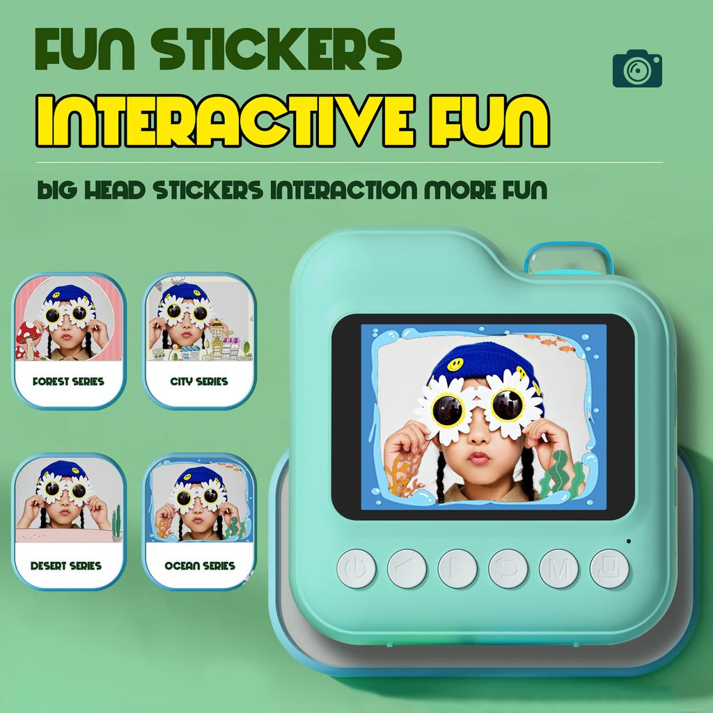 Children Camera Mini Instant Print Digital Camera 32G Memory Card Printing Paper Kids Video Educational Toys For Boys Girls