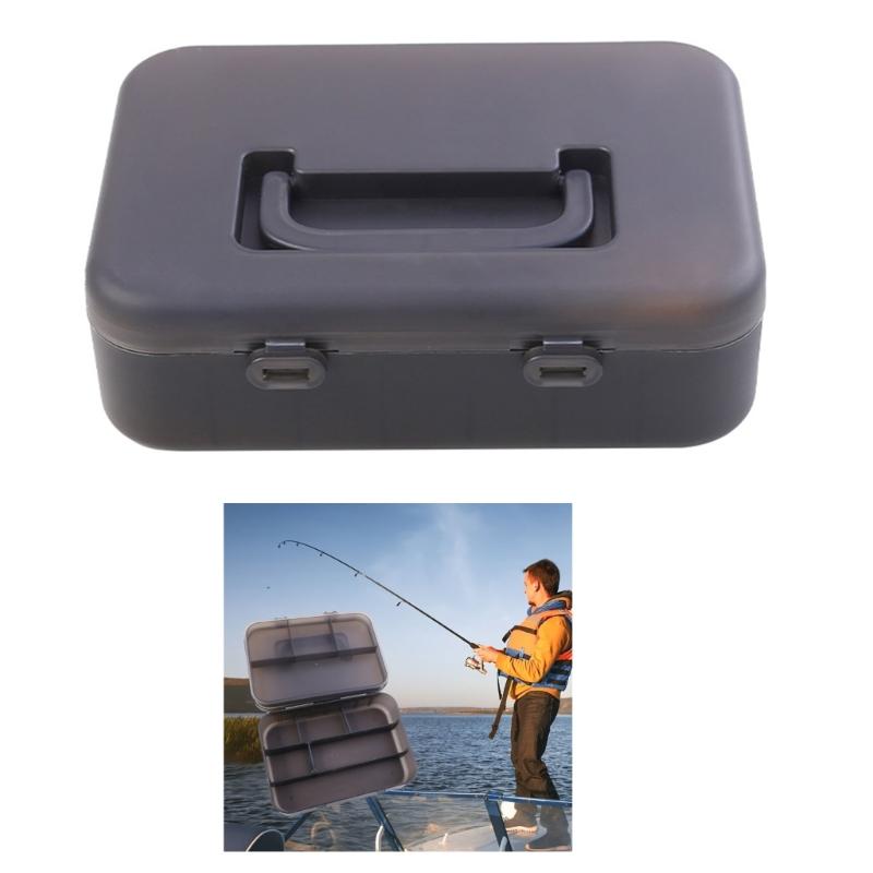 Double Layers Lure Organizers with Removable Dividers Tool Box Baits Separator Fishing Tackle Box Lure Storage Box Tray