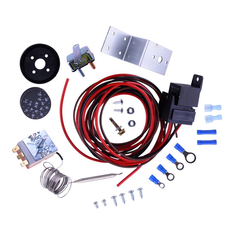 

Car Truck Boat SUV Adjustable Electric Radiator Fan Thermostat 3-Pin Control Relay Wire Kit 12V Universal