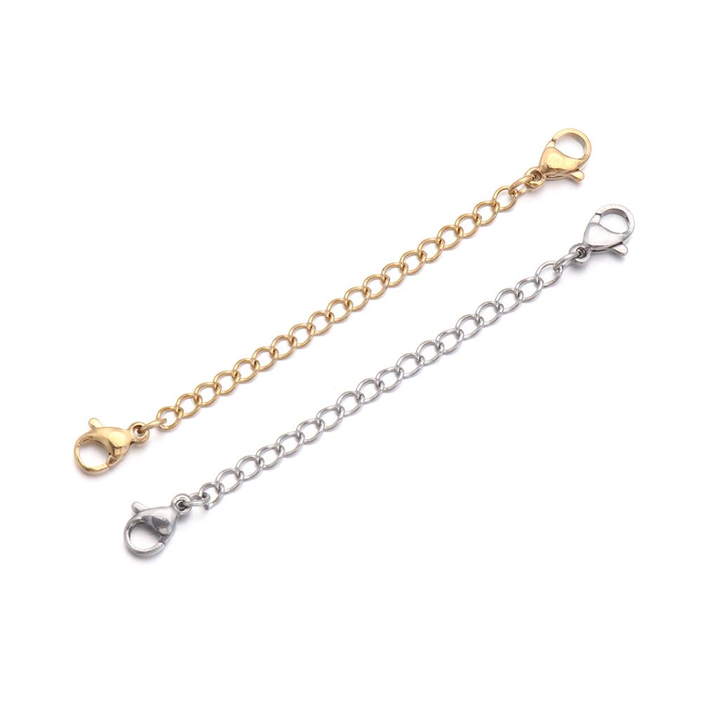 Silver Black Extender /Safety Chain Extender Necklace Bracelet Lobster lock Jewelry Accessories DIY