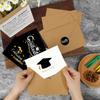 6 PCS Graduation Season Message Card,Graduation Cards Assortment, Black And Gold, Congratulations Grad With Envelope