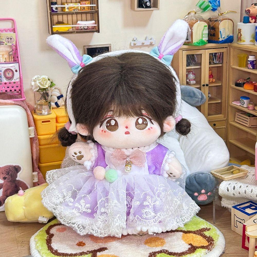 

BJD Doll Clothes 20cm Cotton Doll Princess Skirt Cute Headband Accessories Plush Toy TY-10