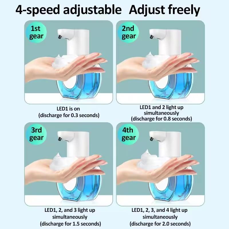 420 мл Настольный или настенный 4-уровневый регулируемый пенообразующий/гелевый электрический автоматический сенсорный дозатор мыла для отеля, школы