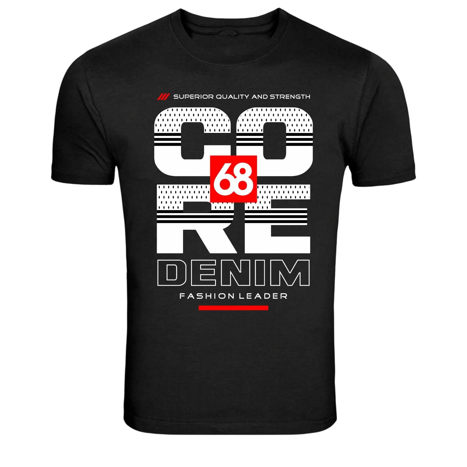 Core 68 Denim Fashion Leader Typography Graphic T-Shirt XXL