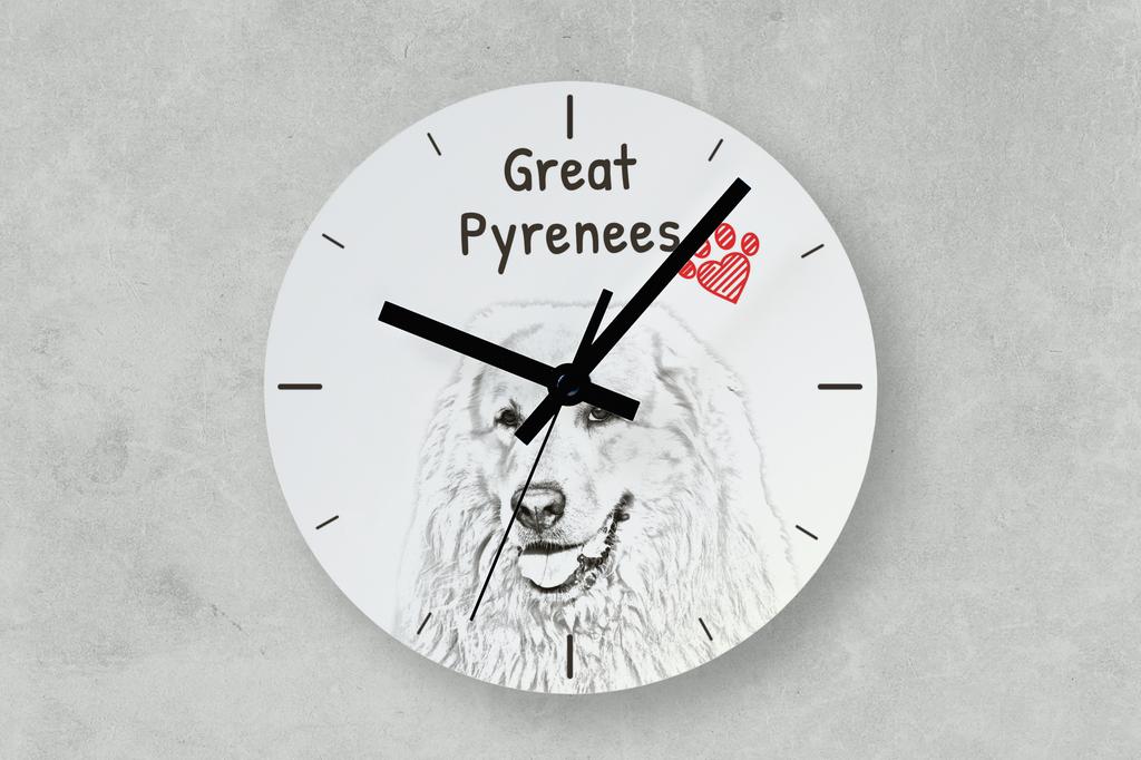 Pyrenean Mountain Dog, Great Pyrenees – Wall clock with a dog, shelf clock with a print | Art-Dog