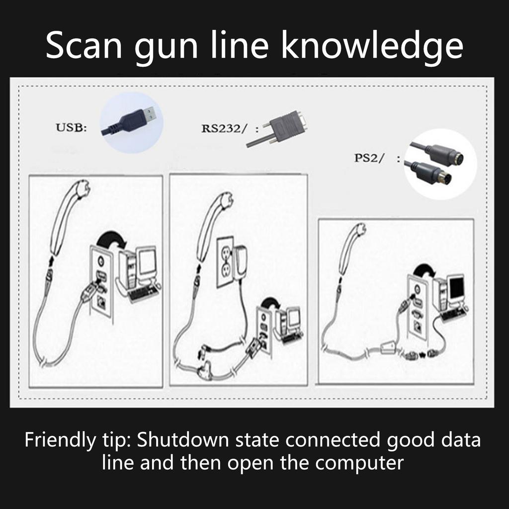 USB-kabel Rett 2m Svart Original CBL-500-300-S00 For Honeywell 1900g Hyperion 1300g Xenon 1200g