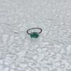 Silver Ring with Natural Emerald, Cubic Zirconia, Weight of the Product 2.4 G (2172291)