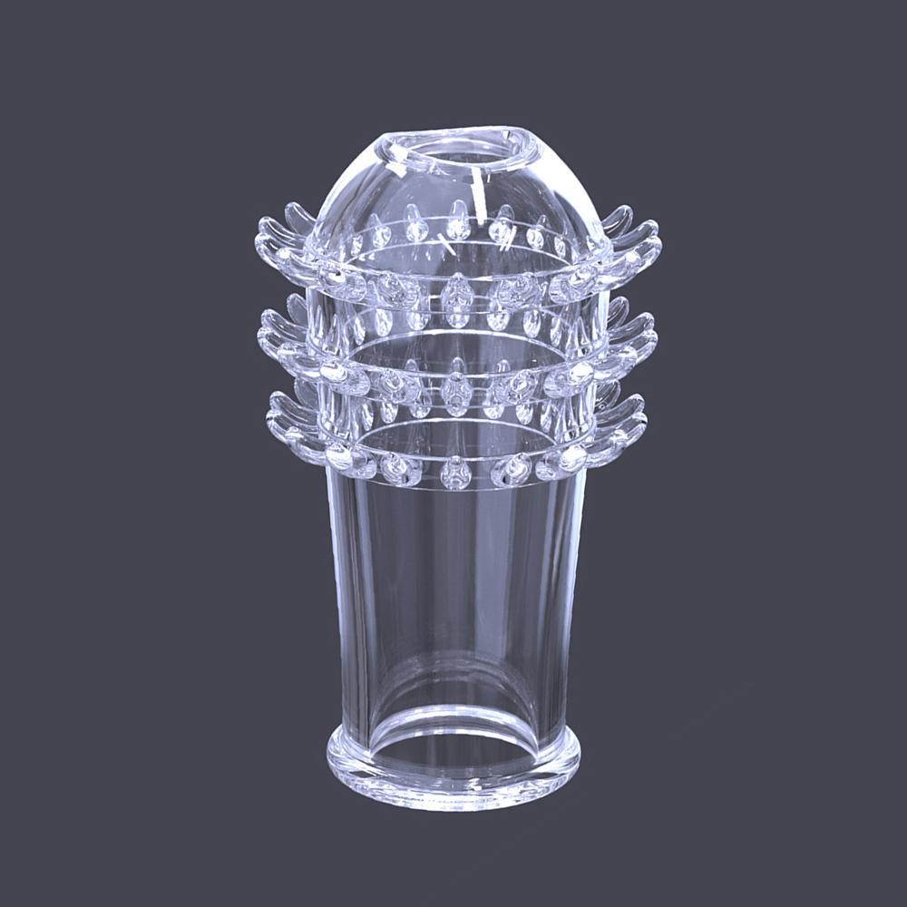 Reusable Condom Penis Extender Sleeve Male Enlargement Time Delay Spike G Spot Clit Massager Cover Condoms Adult Sex Toy