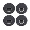 4PCS D Ring Patch PVC Round Shape Strong Stainless Steel D Ring Pad for Boat Raft Paddle Board Black