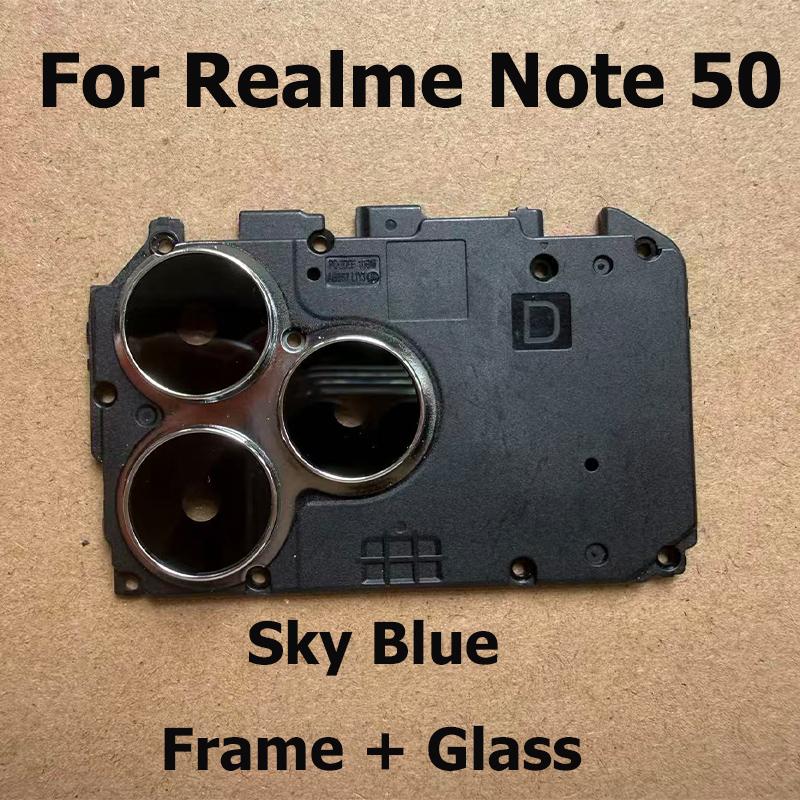 Rear Back Camera Lens Glass For Realme Note 50 Camera Glass Cover With Frame Holder Replacement Parts RMX3834