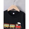 European sizes Boys' Summer Short Sleeve Cartoon "Running Train" Print T-Shirt