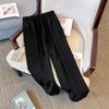 Plus Size Women High Waisted Wide Leg Trousers Summer Cool Feeling Straight Thin Pants
