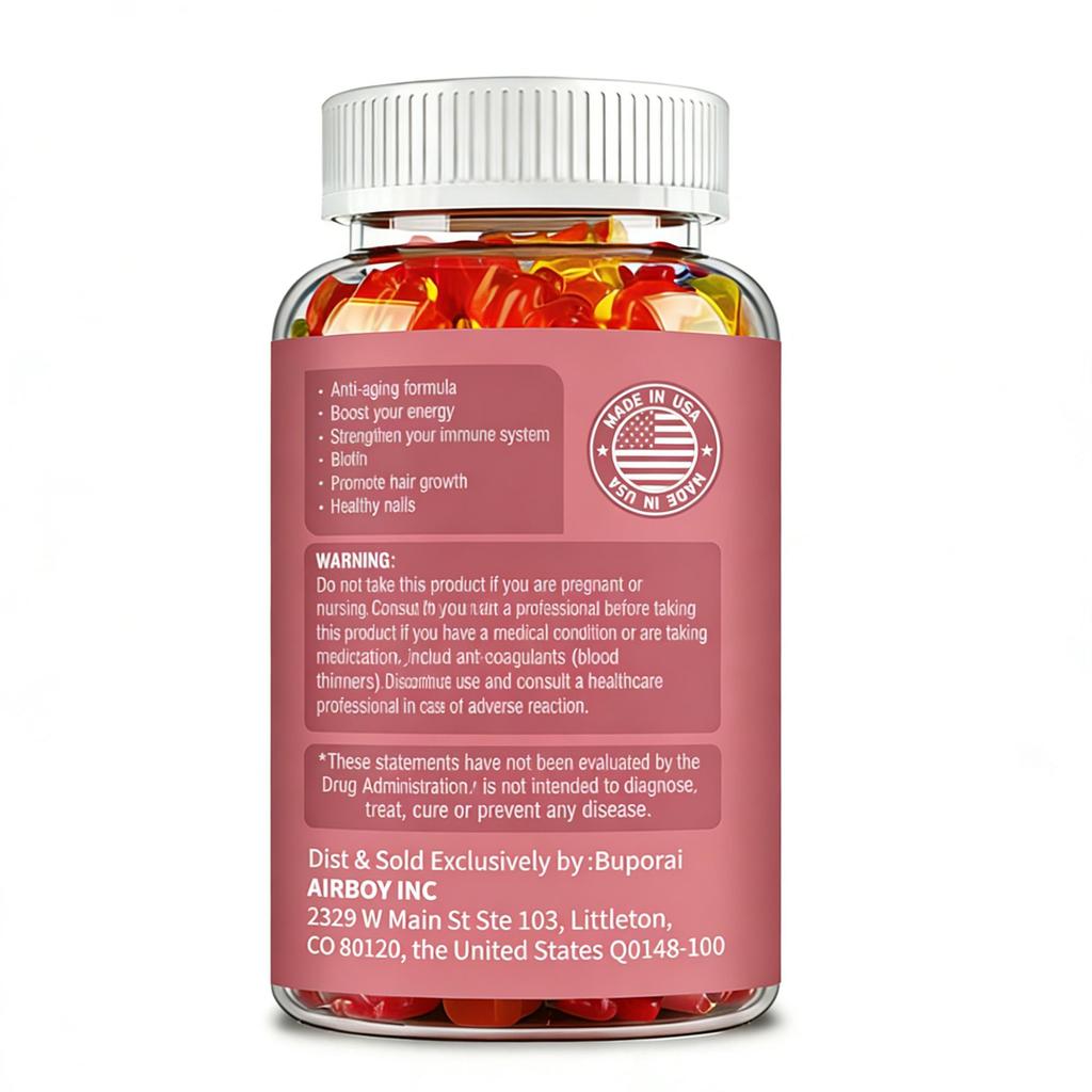 Glutathione Collagen Gummies: Brighten Skin Tone, Provide Antioxidant Benefits, Whiten and Anti-aging Support, Suitable for Adults.