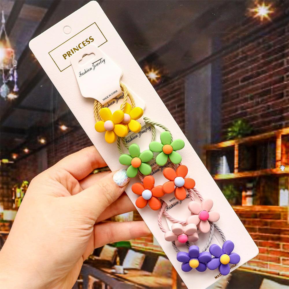 Cartoon Animal Flowers Princess Scrunchie Children Girls Kids Elastic Hair Rubber Bands Accessories Tie Hair Ring Rope Headdress
