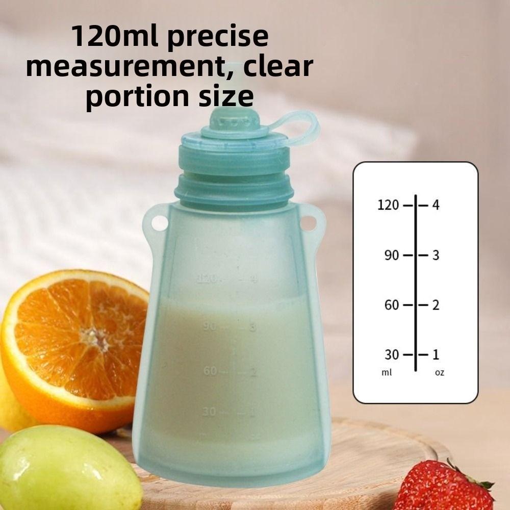 Refillable Silicone Baby Food Pouch Reusable Baby Food Container Milk Storage Bag  Breast Milk