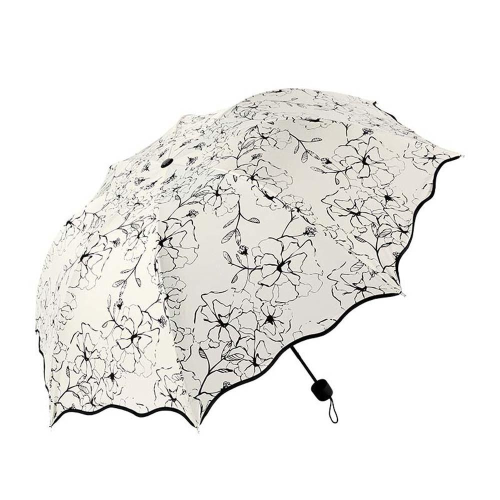 Flower Shaped Design Dual-use Folding Umbrella Lightweight anti-UV Protection Brolly  Travel