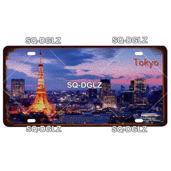 [SQ-DGLZ] Asia City 15x30cm Plate Metal Sign Vintage Plaque Tin Sign Wall Decor For Bar Country Painting Travel Poster