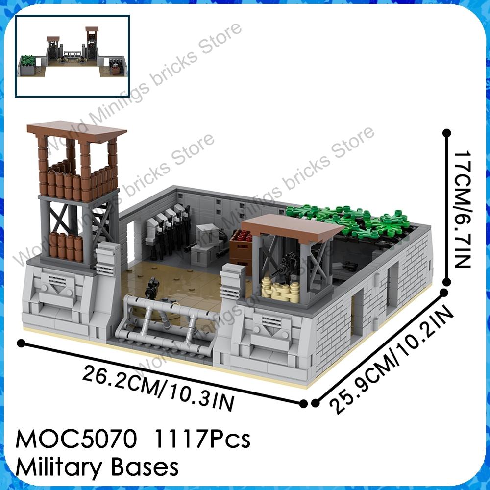 MOOXI MOC WW2 Military Battlefield Bases Bricks War Artillery Compatible Figures Building Blocks Set Toys For Children Adults 3D