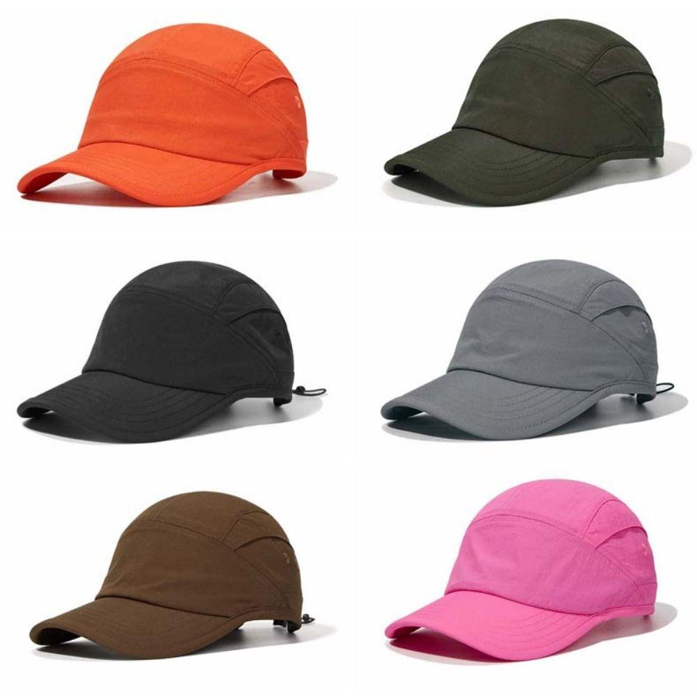 Waterproof 5-Panel Cap Drawstring Elastic Quick-dry Hat Spring Summer Baseball Cap  Outdoor Sports