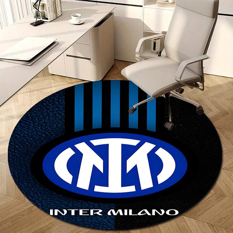 1pc I-Internazionale Milano Print Round Carpet Chair Round Carpet Suitable for Bedroom Living Room Home Decorative Carpet
