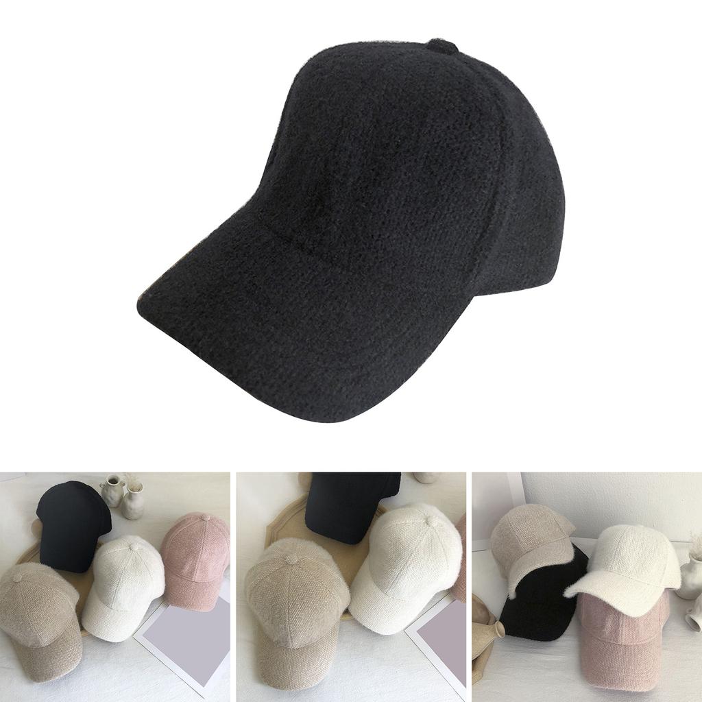 Plush Baseball Cap Winter Windproof Hat for Christmas Harajuku Adult Outdoor Adjustable Duckbill Cap Solid Color