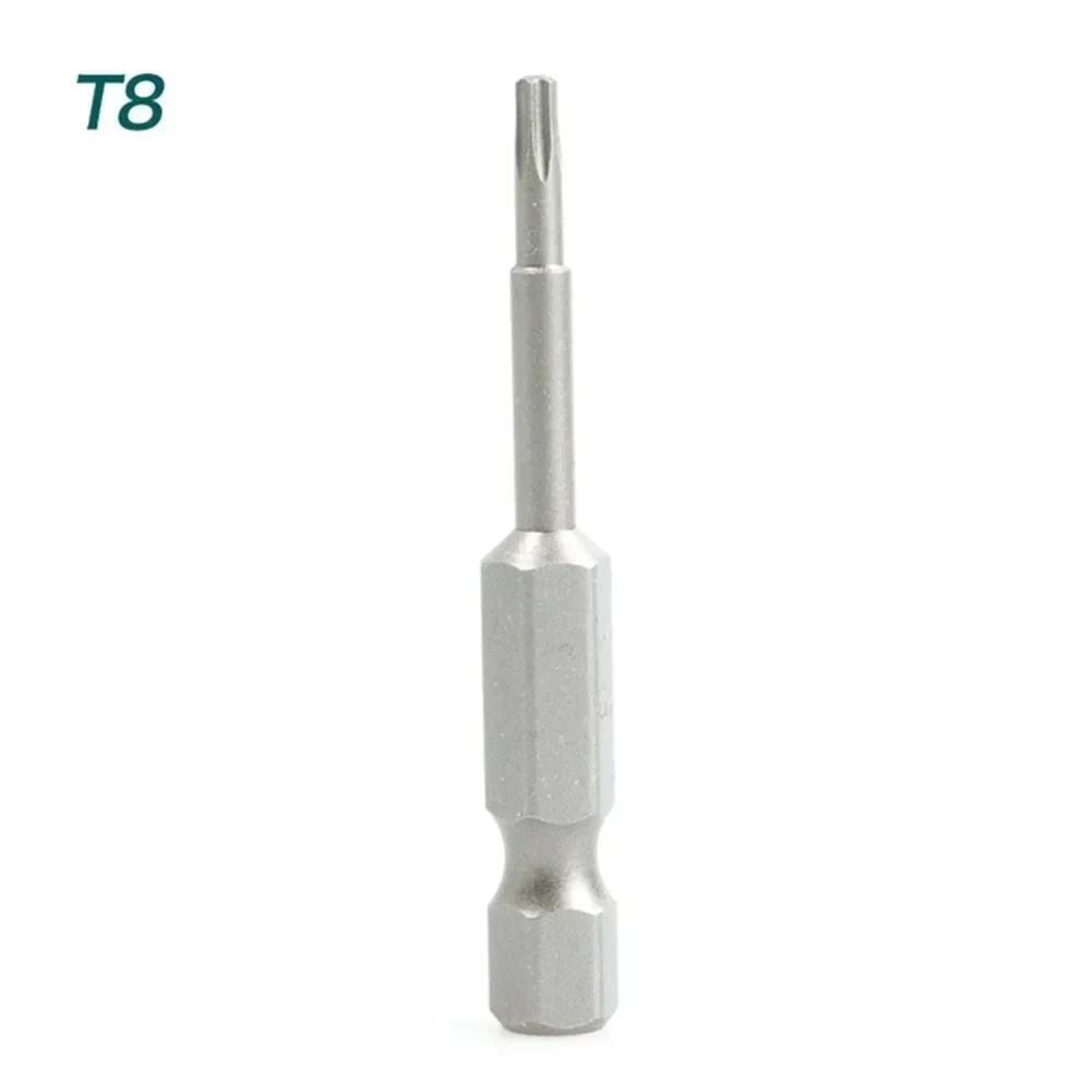 8/1Pcs Torx Screwdriver Bit Set 50mm Magnetic Tamper Resistant Star Bits 1/4" Hex T8-T40 Screwdriver Wrench Drill Bit Set