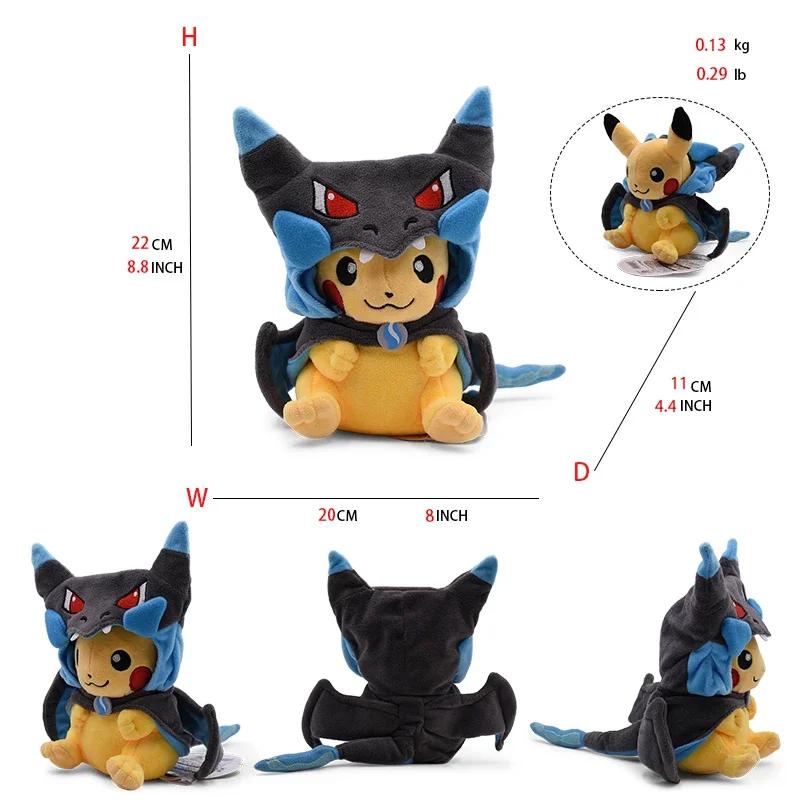 Eevee Pikachu Cosplay Plush Toys Charizard Peluche Lucario Pikach Stuffed Animal Doll Plushies Cute Cartoon Gift Cartoon Dolls