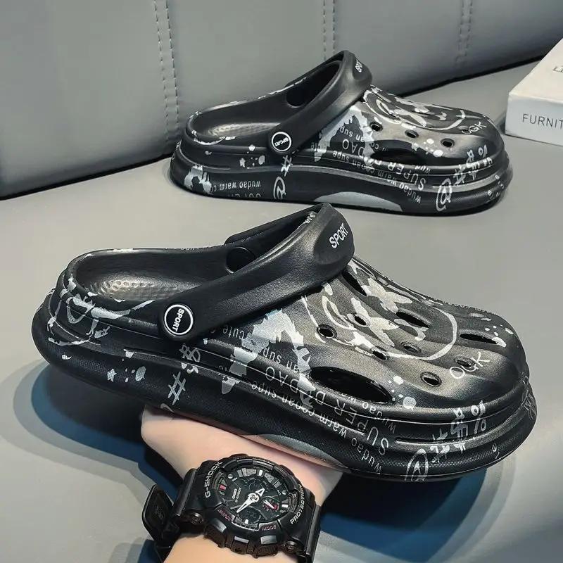 Male Slipper Eva Slides Height Beach Clappers 2024 Casual Men's Shoe Cheap Shoes Korean Style Fashion Elegant Summer Sale Style