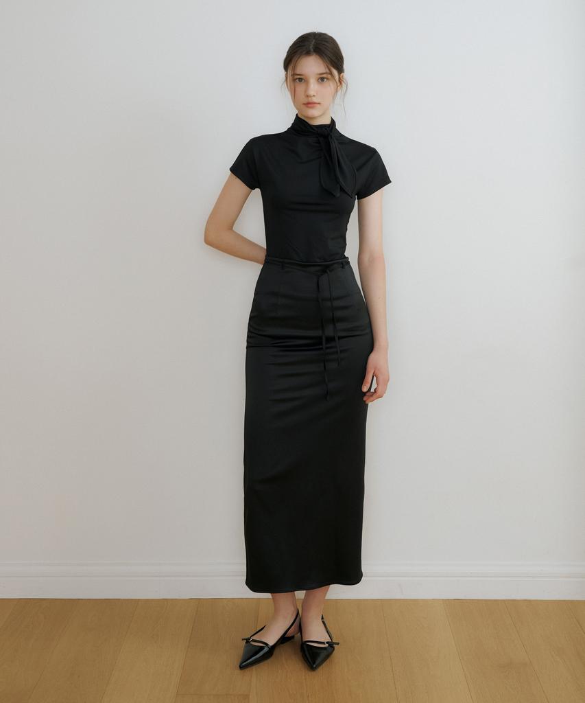 Riorg Ce Satin String Skirt Black