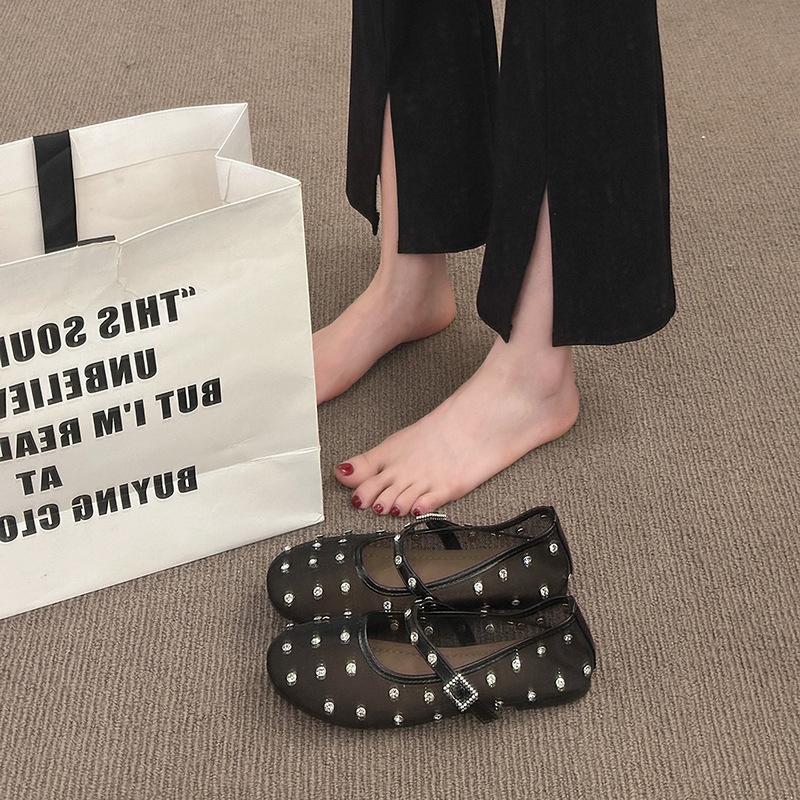 Mary Jane shoes small skirt 2025 ballet fisherman shoes breathable with summer single shoes new beanie shoes mesh women