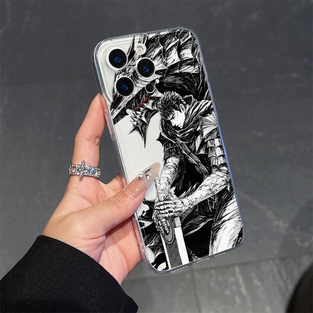 

Berserk Guts Phone Case For iPhone 15 16 e 14 13 12 11 Pro Max Plus Mini X XS XR Funda Coque iPhone 16Pro