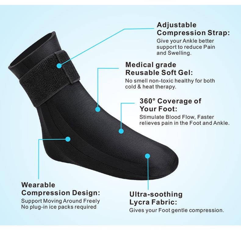Dual-Use Hot/Cold Gel Ankle Compress Sleeve