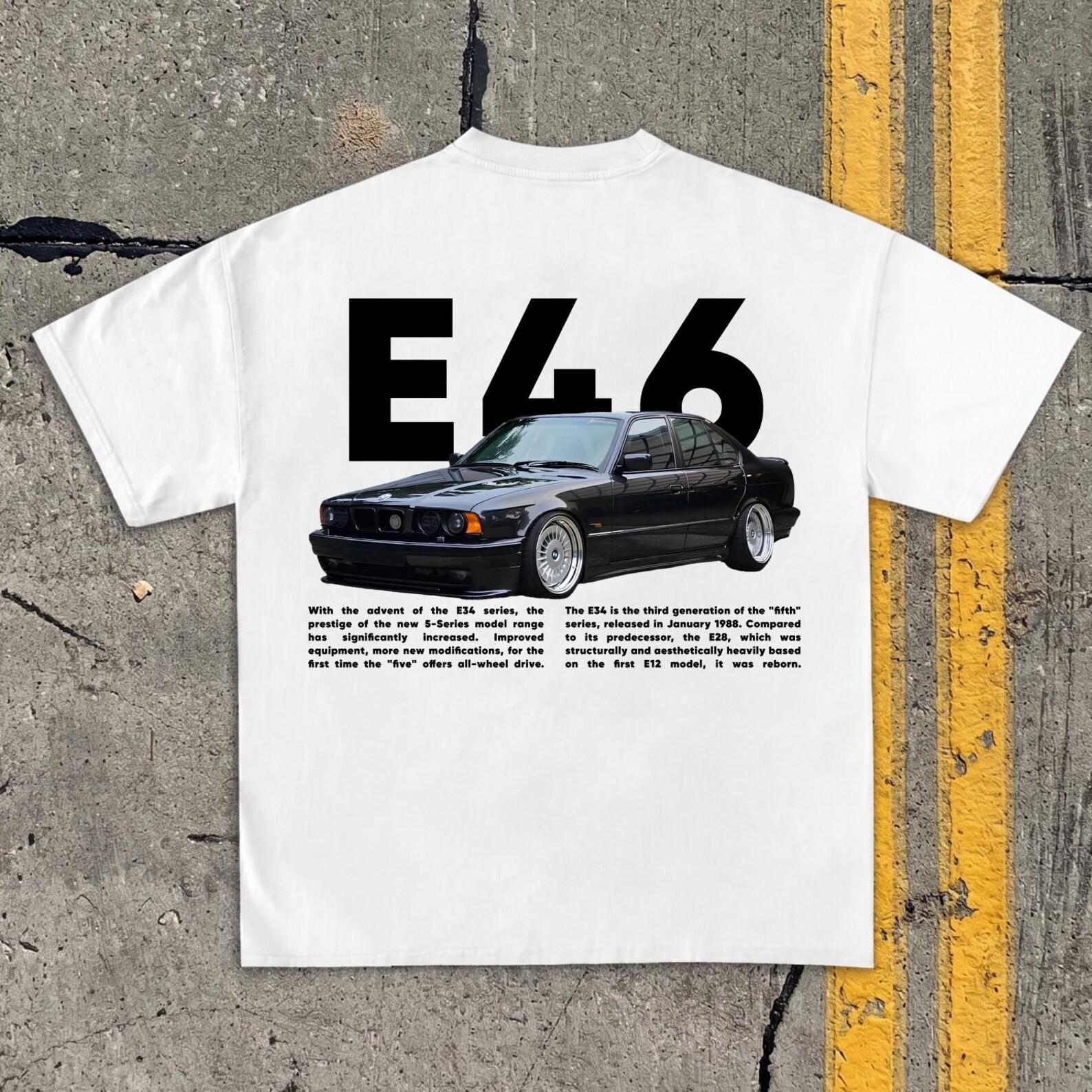 E46 Car Enthusiast Tee - Inline-Six Graphic T-Shirt - German Auto Racing Apparel - Classic Car Gift for Him S