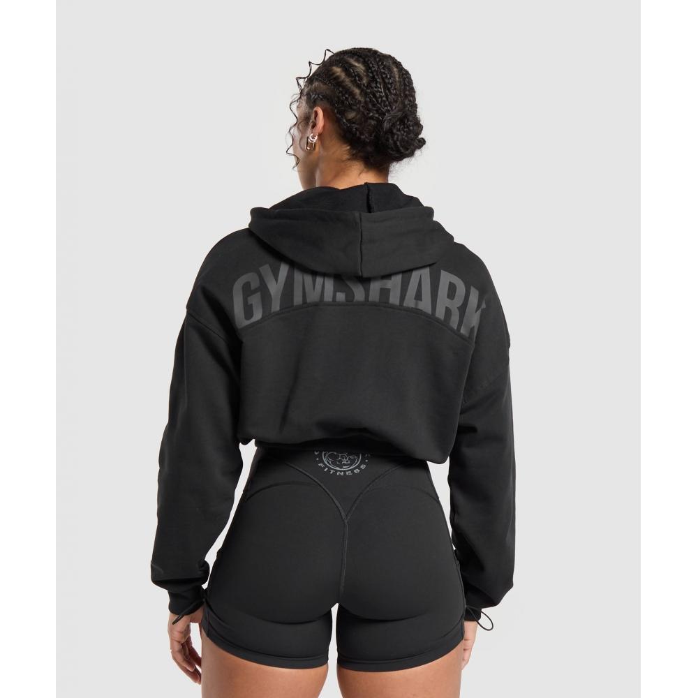 

Толстовка GYMSHARK Power Midi на молнии, черная B7A3C BB2J