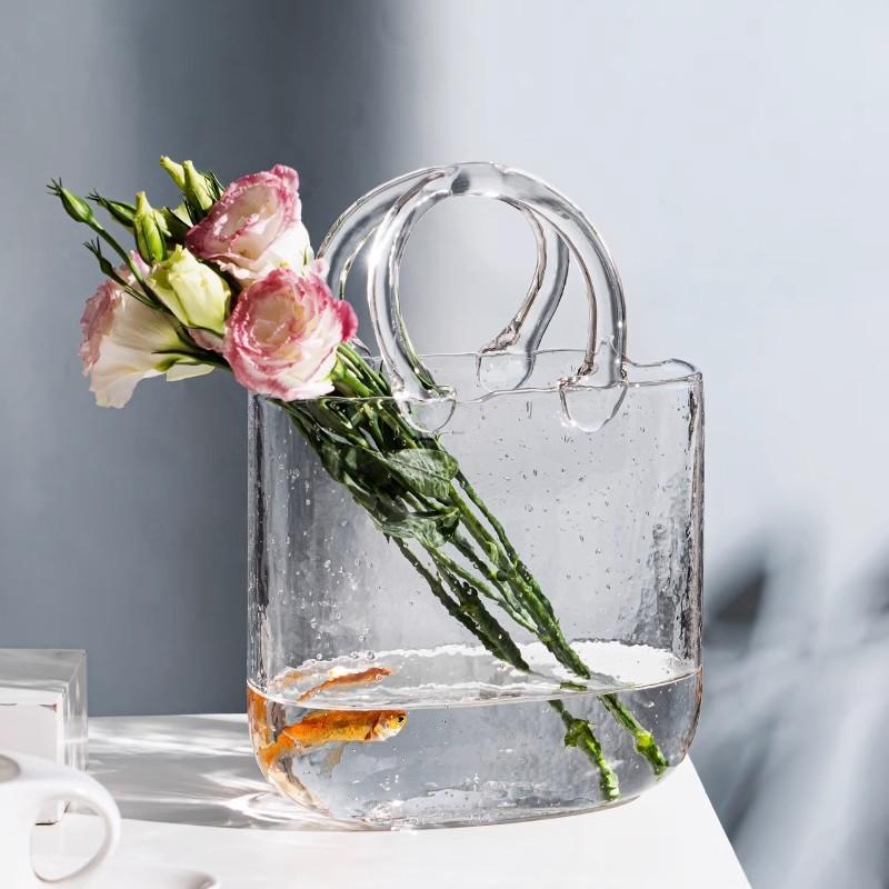 Glass Flower Vase Nordic Style Glasses For Plants Transparent Bubble Glass Flower Vases Flower Pot Home Decor Table Ornaments