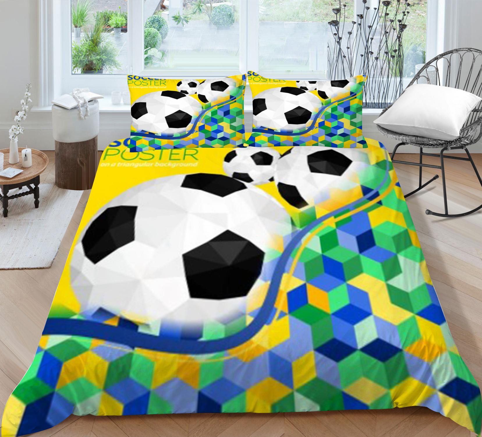 

Ball Series Quilt Cover Pillowcase Two Or Three-Piece Set Polyester 3D Digital Printing 90*200