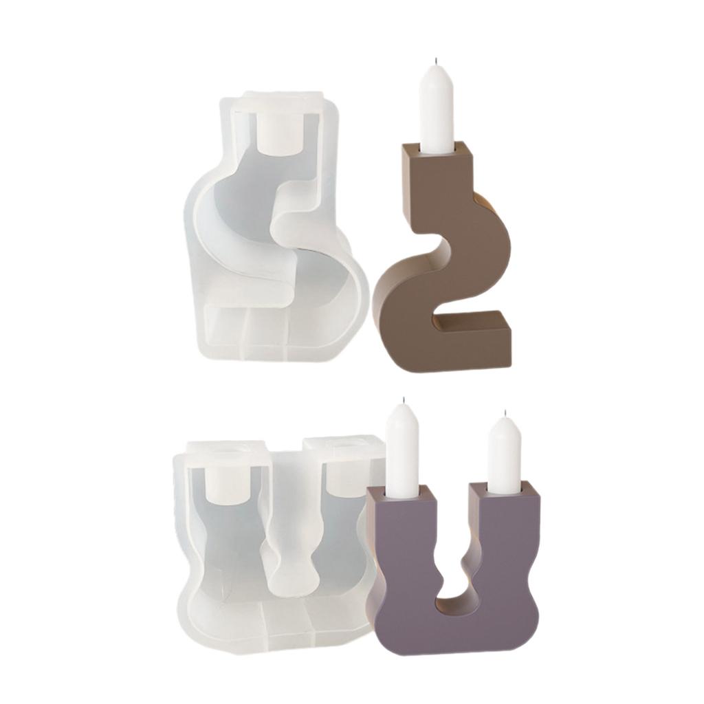 Silicone Resin Molds Candle Holder Molds S/U Shape Craft Mold Silicone Candle Base Molds Suitable for Candle Holder