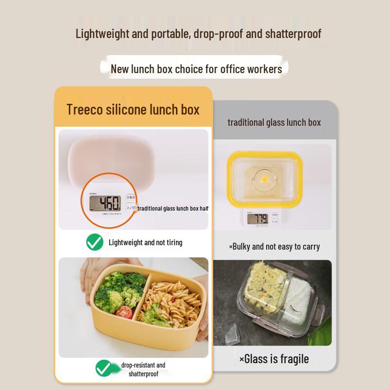 Silicone Microwaveable Divided Lunch Box