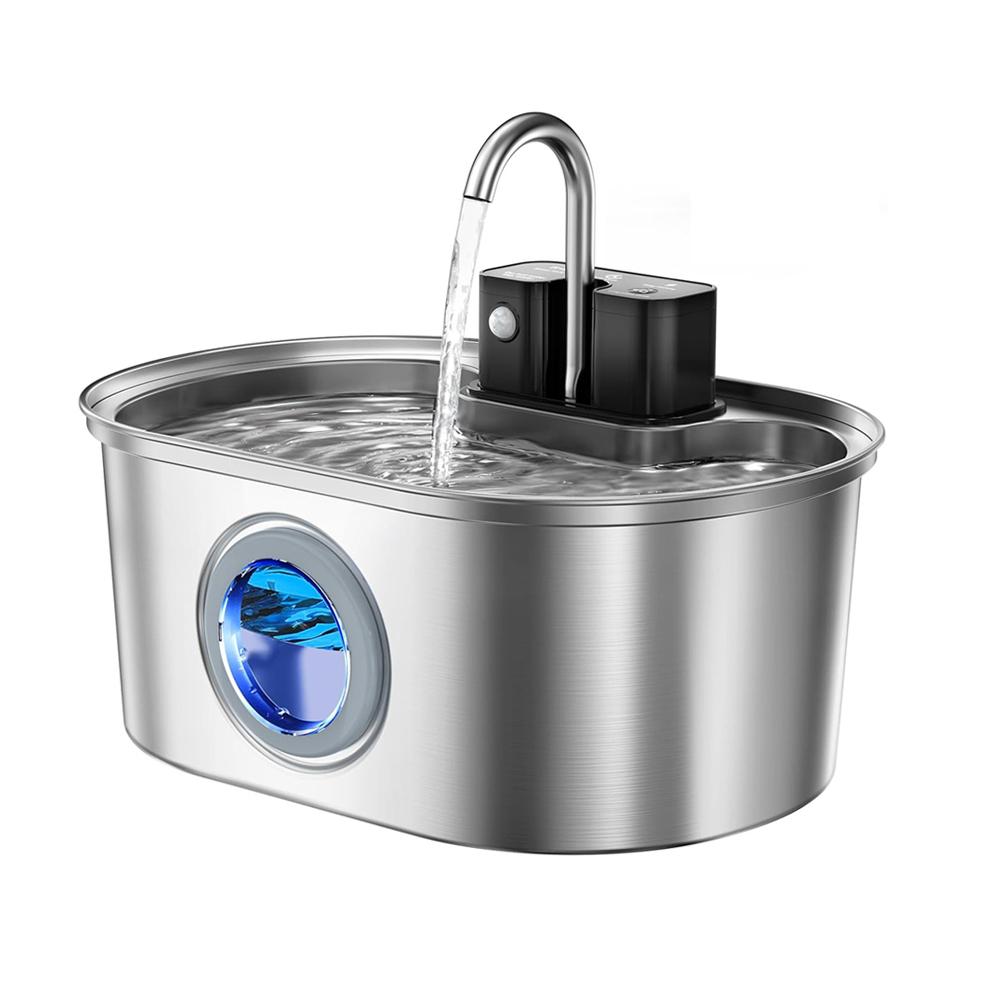 3L Stainless Steel Wireless Recharging Sensor Cat Water Fountain Auto Drinking Fountain For Cats Dog Drinker Pet Dispenser Bowl