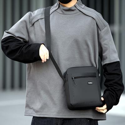 Men's Bag Lightweight Oxford Multi-Layer Shoulder Bag Commuter Crossbody Bag