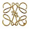 Excellent Brooch ANAGRAM Logo Gold Women Used