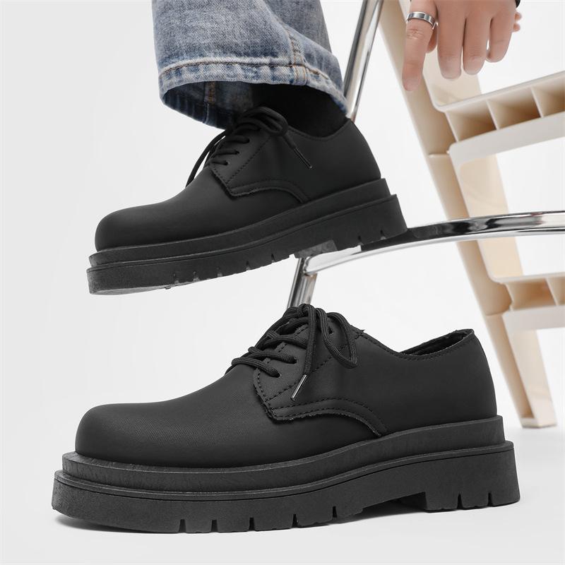 

Z301 кожаная обувь мужская обувь 2025 британский черный повседневный мужской деловой костюм рабочая обувь мягкая подошва повседневная трендовая обувь 39 чёрный