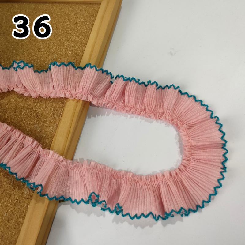 1M Lace Ribbon Sheer Chiffon Elastic Ruffle Ribbon Lace Trim for Dress Diy Apparel Sewing Fabric Wedding Party Accessories New
