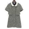 sandro Beautiful tweed trompe l'oeil dress, women's, white and black, size 34, SFPRO02482-107 dress 34 White / blackUsed