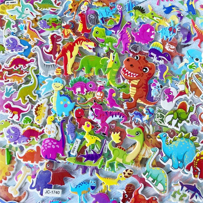 8Sheets/set Q Dinosaurs Kids Rewards Sticker Puffy Bubble KidsToys Stickers