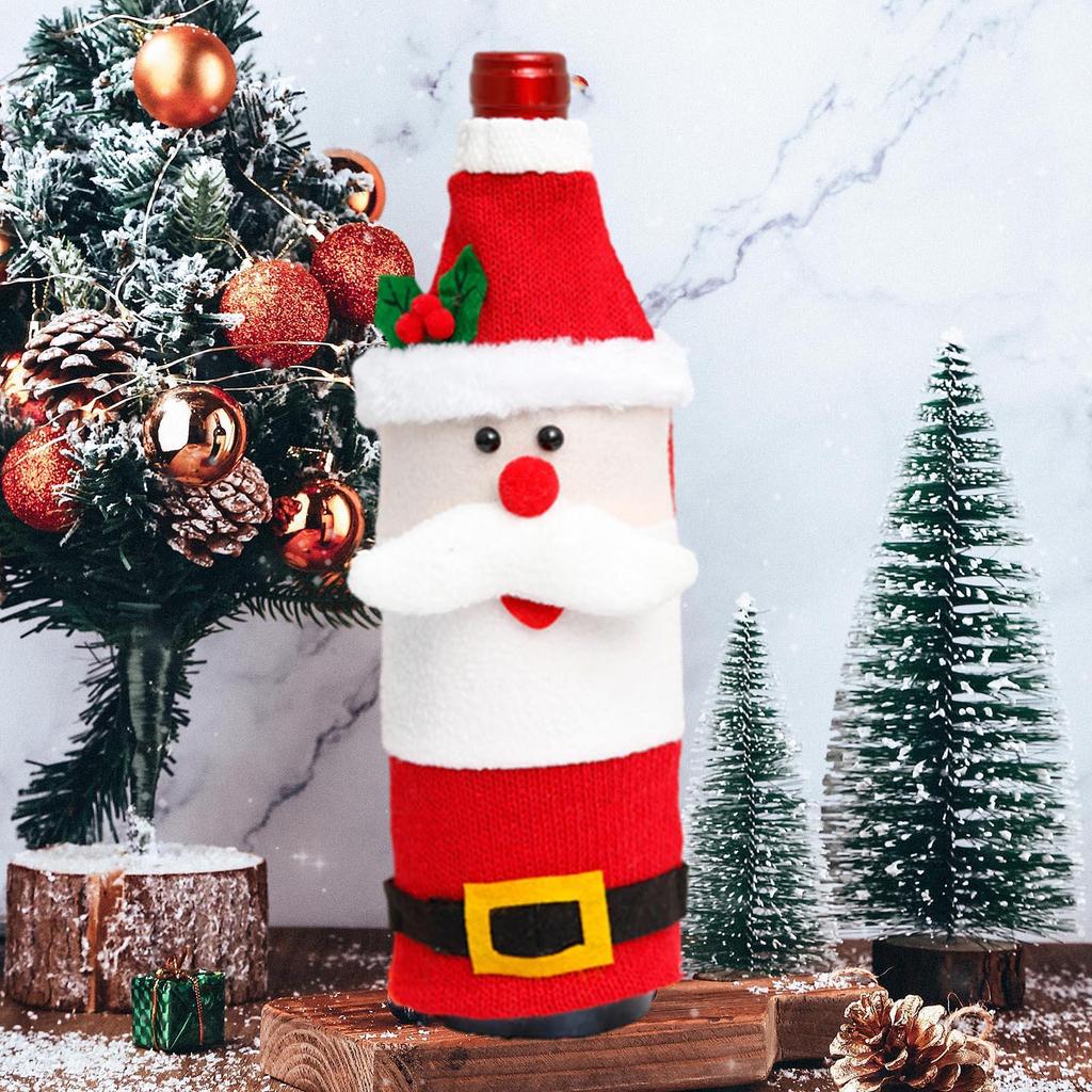 Bottle Cover Christmas Decorative Bag Non Woven Gift Pouch Funny Festive Decoration Suitable for