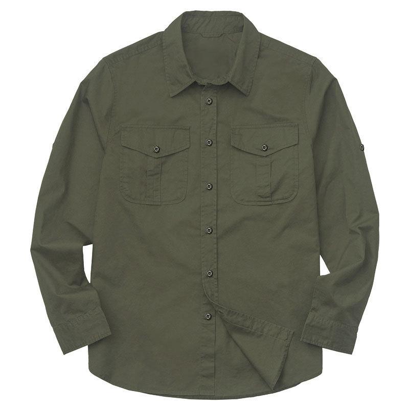 

Spring and Autumn Simple Casual Solid Color Loose Long-sleeved Shirt Men s Trendy Clothes Workwear Handsome Student Jacket 3XL