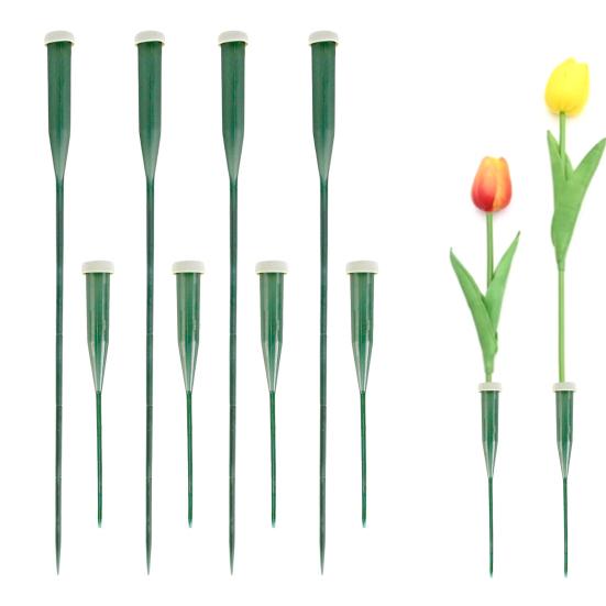 25 Pcs 6 Inch/12 Inch Green Floral Water Tubes Reusable Plastic Stem Water Tubes with Silicone Caps for Flower Stem Arrangements Florist Supplies