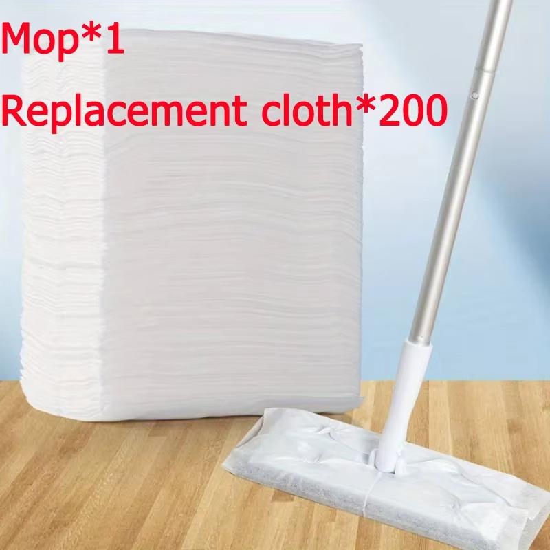 Disposable Mop Cloth Cleaning Mop 360° Rotating Dry and Wet Flat Household Electrostatic Dust Removal Mop Floor Tile Floor Clean